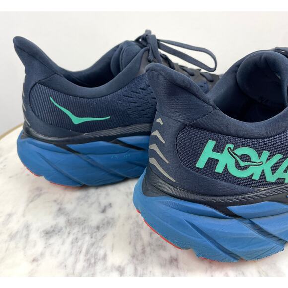 Hoka One One Clifton 8 Running Sneakers Blue Outer Space Men’s 11 D *NO INSOLES - Picture 3 of 14